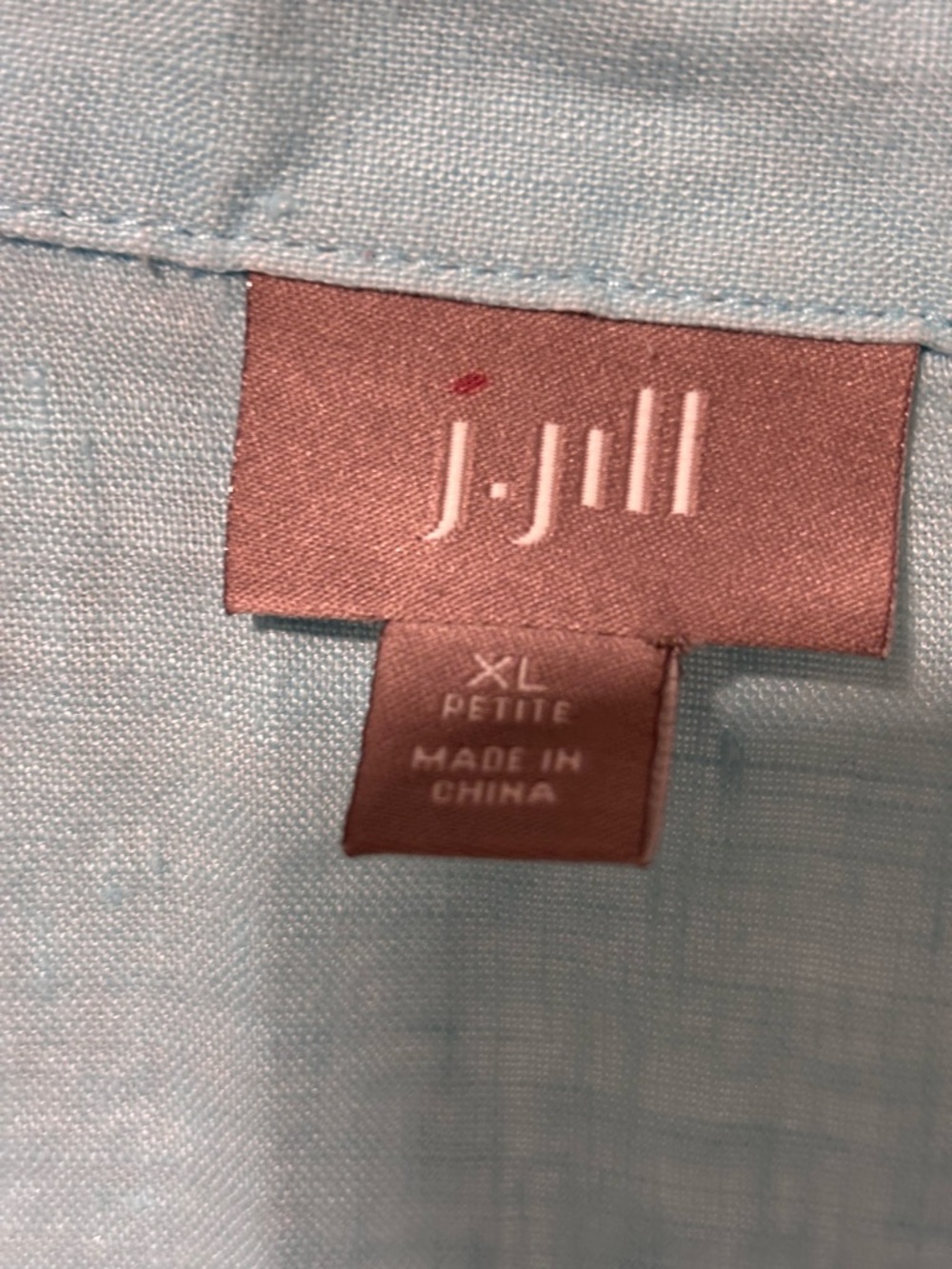 J. JILL Women’s Light Blue Linen Button-down 3/4 Sleeve Shirt (XL) - Picture 3 of 4